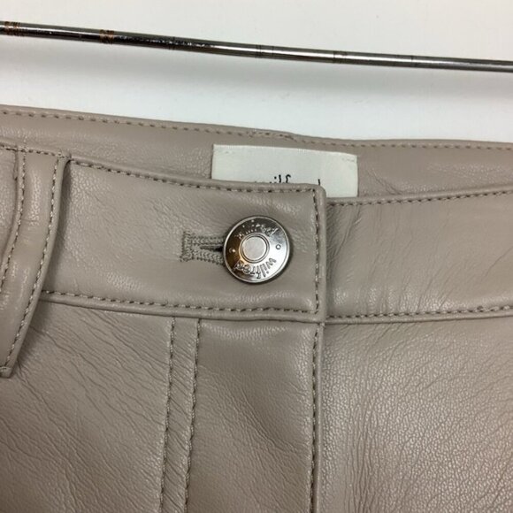 WILFRED MELINA VEGAN LEATHER TAUPE NEUTRAL PANTS 00 - Picture 6 of 13